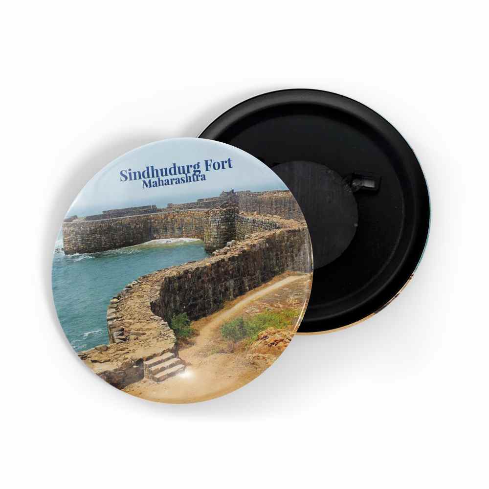 dhcrafts Fridge Magnet Multicolor Maharastra Sindhudurg Fort D2 Glossy Finish Design Pack of 1